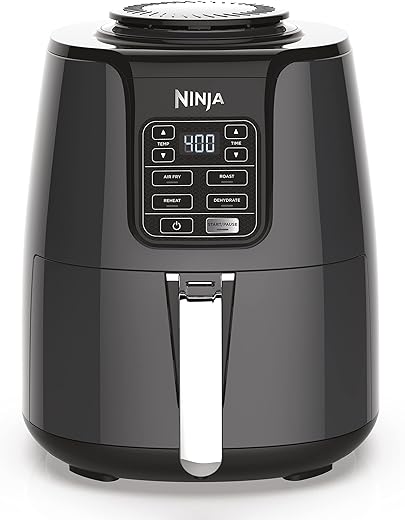 Ninja Af101 Air Fryer That Crisps, Roasts, Reheats, &Amp; Dehydrates, For Quick, Easy Meals, 4 Quart Capacity, &Amp; High Gloss Finish, Grey