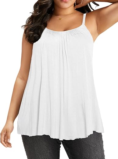 7Th Element Plus Size Tank Tops For Women Camisoles Cami Dress Loose Fit Sleeveless Flowy Spaghetti Strap Summer