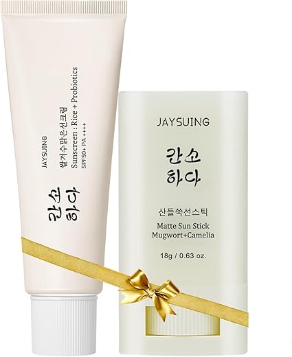 All Day Sun Duo Relief Sun Sunscreen &Amp; Matte Sun Stick - Rice Organic Korean Sunscreen Spf50+ Pa++++ And Korean Sun Stick For Face &Amp; Body, All Skin Types (Set Of 2)