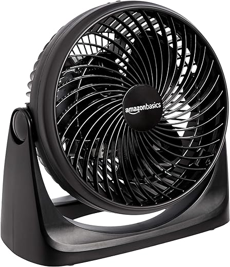 Amazon Basics 11-Inch Air Circulator Fan With 90-Degree Tilt Head And 3 Speed Settings, Ultra Quiet (30 Db), Lightweight (3 Lbs), Black, 6.3&Quot;D X 11.1&Quot;W X 10.9&Quot;H