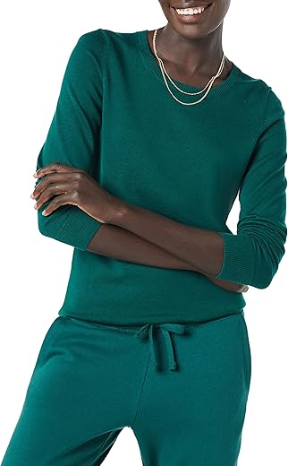 Amazon Essentials Women'S Long-Sleeve Lightweight Crewneck Sweater (Available In Plus Size)