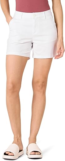 Amazon Essentials Women'S Mid-Rise Slim-Fit 5 Inch Inseam Khaki Short (Available In Straight And Curvy Fits)