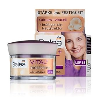 Balea Vital+ Day Cream For Very Mature Skin (Ages 50+ To 70+) With Calcium &Amp; Vitacell - Not Tested On Animals - 50Ml By Dm Balea