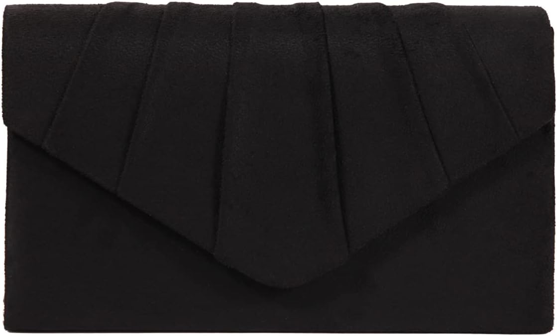 Bbjinronjy Clutch Purse Evening Bag For Women Evening Wedding Party Velvet Suede Pleated Handbag