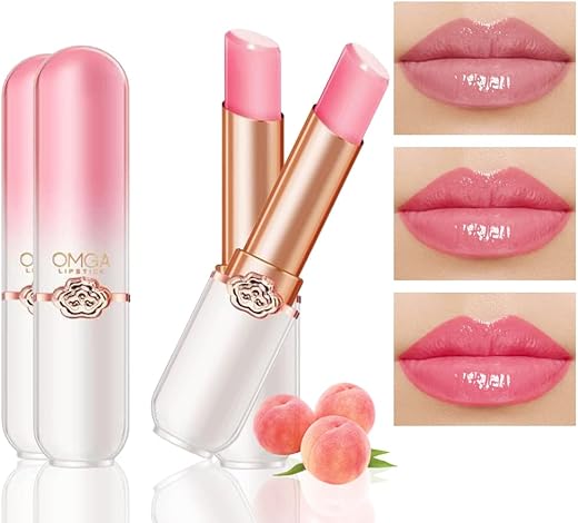 Bingbrush 2 Pcs Peach Color Changing Lipstick Queen,Ph Mood Long Lasting Labiales Lip Gloss Lip Balm Tinted Magic Lip Stain Makeup Lipstick Set For Women