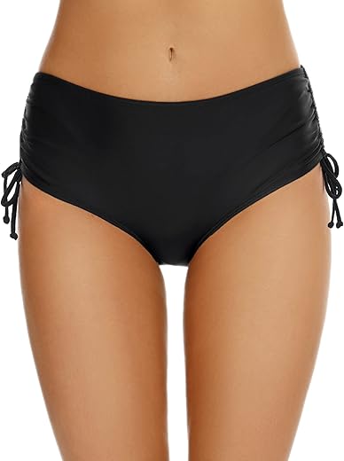 Bonneuitbebe Women'S Bikini Bottoms Full Coverage Swim Bottoms Mid Waisted Bathing Suit Bottoms Swimsuit Bottoms