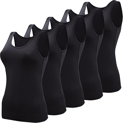 Bqtq 5 Pcs Basic Tank Tops For Women Undershirt Tank Top Sleeveless Under Shirts