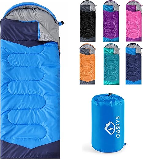 Camping Sleeping Bag - 3 Season Warm &Amp; Cool Weather - Summer Spring Fall Lightweight Waterproof For Adults Kids - Camping Gear Equipment, Traveling, And Outdoors