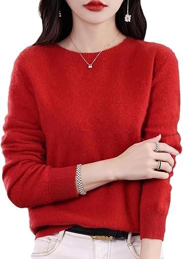 Cashmere Sweaters For Women, Women'S Cashmere Sweater, 100% Cashmere Crew Neck Long Sleeve Soft Pullover Sweater