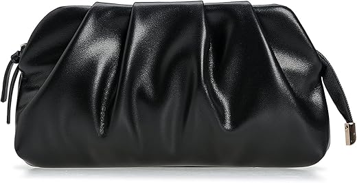 Charming Tailor Chic Soft Vegan Leather Clutch Bag Dressy Pleated Pu Evening Purse For Women