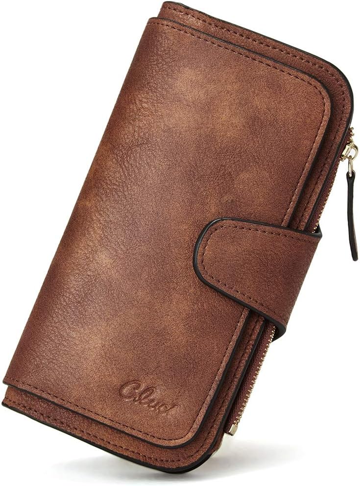 Cluci Women Wallet Leather Rfid Trifold Large