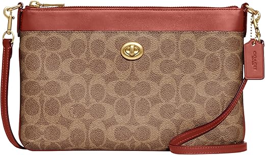 Coach Womens Coated Canvas Signature Polly Crossbody