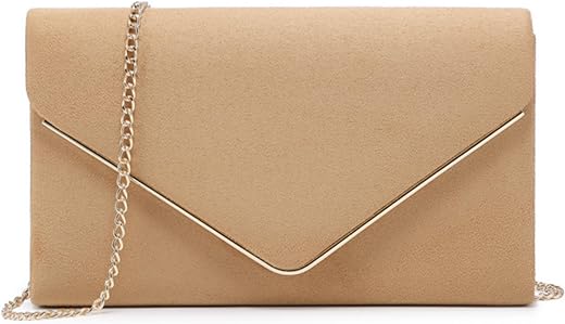 Dasein Women Faux Suede Evening Clutch Bags Formal Party Clutches Wedding Purses Cocktail Prom Clutches