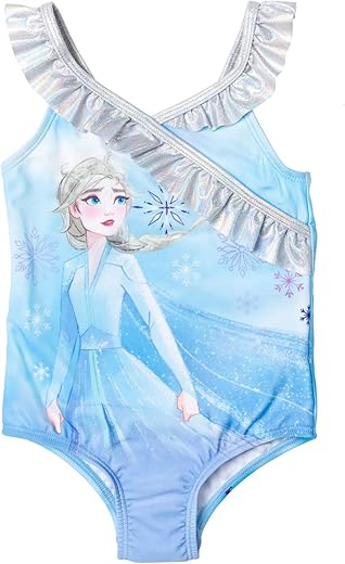 Disney Frozen Elsa Toddler Girls One Piece Bathing Suit Blue