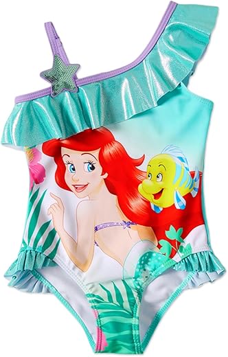 Disney Princess Girls One Piece Swimsuits Ruffle Toddler Girl Swimsuit Cute Little Girls Bathing Suit Girls' Swimwear