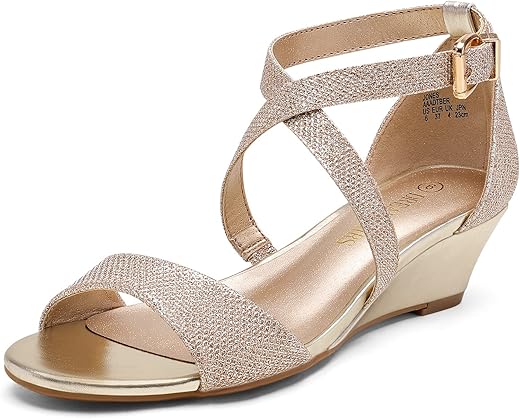 Dream Pairs Women'S Ankle Strap Low Wedge Sandals