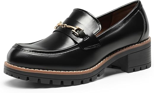 Dream Pairs Women'S Chunky Loafers, Platform Comfortable Slip-On Dressy Business Casual Shoes