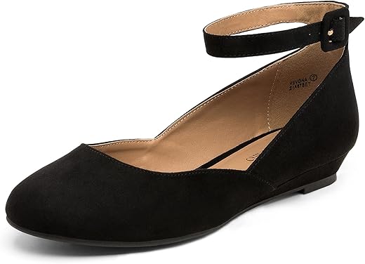 Dream Pairs Women'S Revona Low Wedge Ankle Strap Flats Shoes