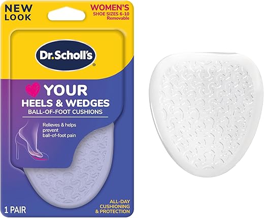 Dr. Scholl'S Love Your Heels &Amp; Wedges Ball Of Foot Cushions, All-Day Comfort For High Heels, Relieve &Amp; Prevent Shoe Discomfort, No Sliding Stopper Pads, 1 Pair