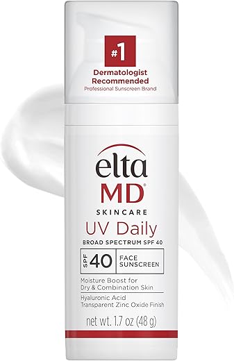 Eltamd Uv Daily Spf 40 Face Sunscreen Moisturizer With Zinc Oxide, Daily Moisturizer With Spf, 1.7 Oz Pump