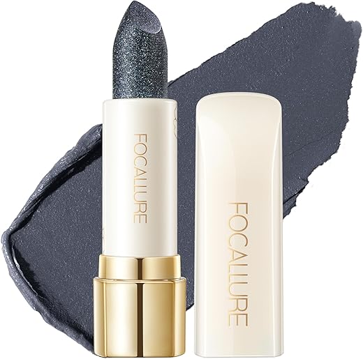 Focallure Moisturizing Glitter Lipstick,Pearl Shimmery Finish,Hydrating Tinted Lip Balm With Creamy Texture,Long Lasting High Pigmented Lip Stain,Night Song