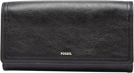 Fossil Women'S Logan Leather Rfid-Blocking Flap Clutch Wallet For Women