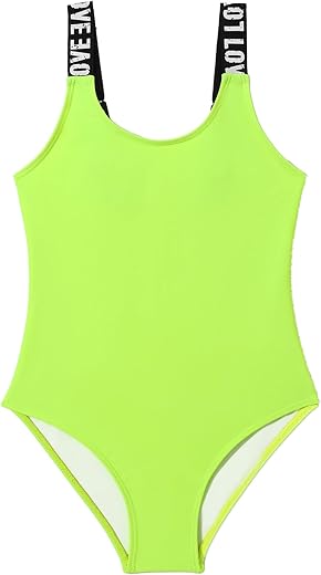 Girls One Piece Swimsuits Bright Color Bathing Suits Summer Hawaii Swimwear 3-10 Years