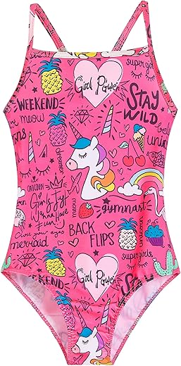 Girls Swimsuits One-Piece Bathing Suits Multicolor Kids Sport Summer Beach Swimwear For 2-10 Years Old