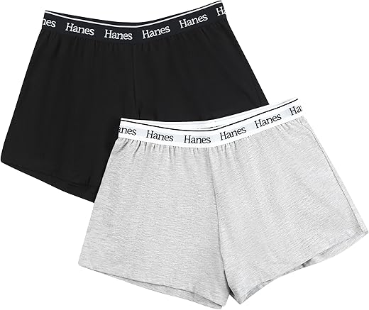 Hanes Womens Originals Sleep Shorts, Comfywear Lounge Shorts, Pajama Shorts For Women, 2-Pack