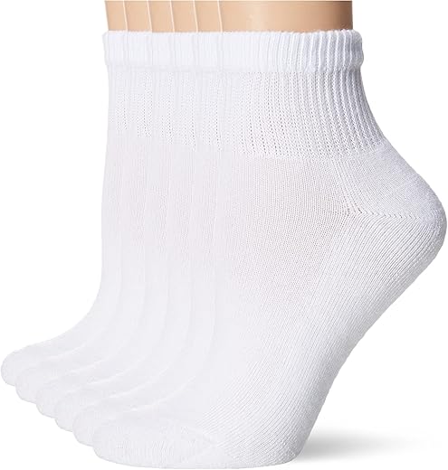 Hanes Womens Ultimate Comfort Toe Seamed Ankle Socks Pack Of 6