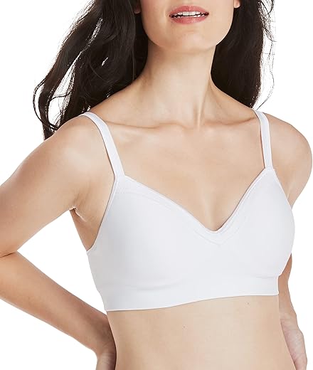 Hanes Womens Wireless Seamless Full-Coverage Convertible T-Shirt Bra With Moisture-Wicking