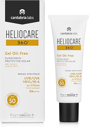 Heliocare 360 Oil-Free Gel Spf50 50Ml / Gel Sunscreen For Face/Daily Uva Uvb Visible Light Infrared-A Anti-Ageing Sun Protection