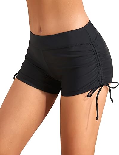 Holipick Women Swim Shorts Tummy Control Swim Bottoms Boyleg Swimsuits Shorts Bathing Suit Bikini Bottoms