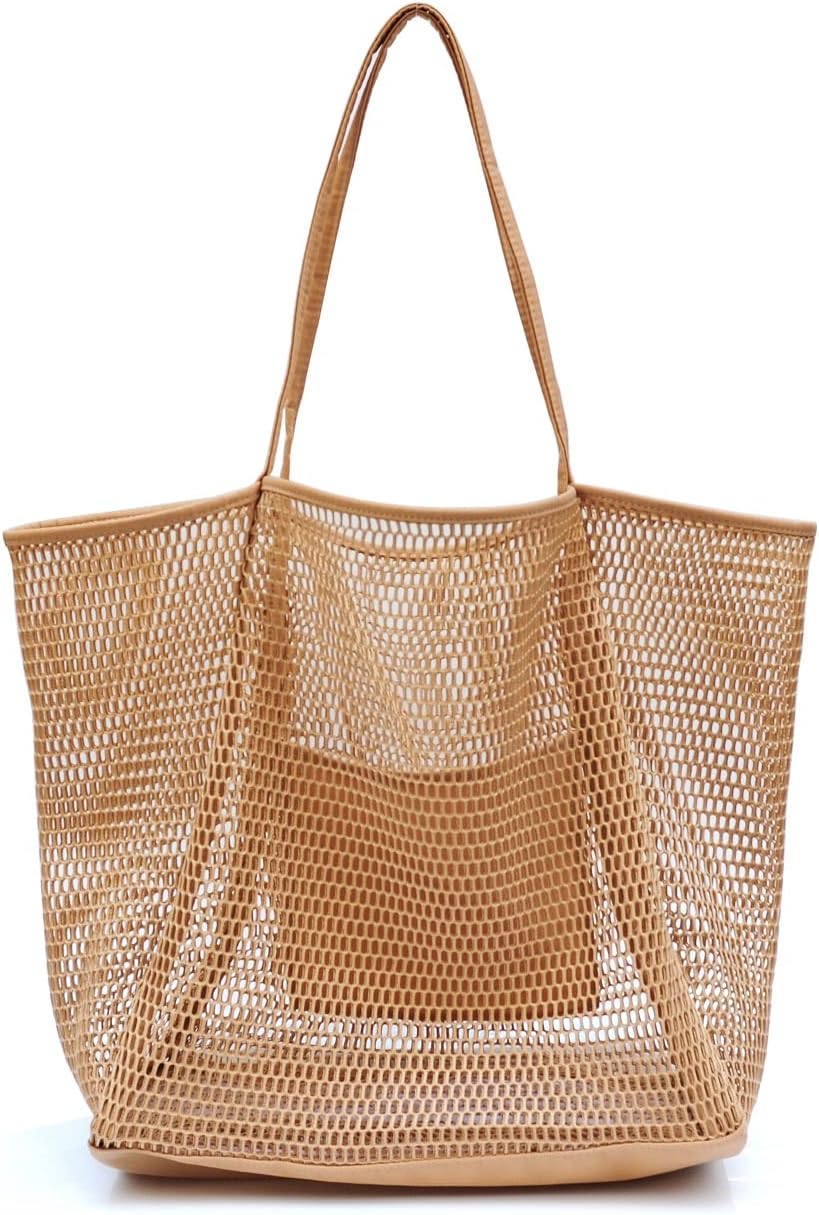 Hoxis Mesh Beach Tote Womens Shoulder Handbag