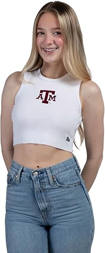 Hype &Amp; Vice Cut-Off Tank For Women - University Of Texas A&Amp;M Top For Women, Cropped Fit Tank, College Shirts For Game Days