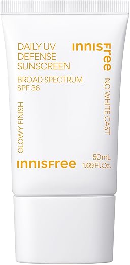 Innisfree Daily Uv Defense Sunscreen Broad Spectrum Spf 36, Invisible Korean Sunscreen With No White Cast (Packaging May Vary)