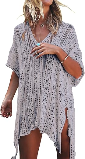 Jeasona Women’s Bathing Suit Cover Up For Beach Pool Swimwear Crochet Dress