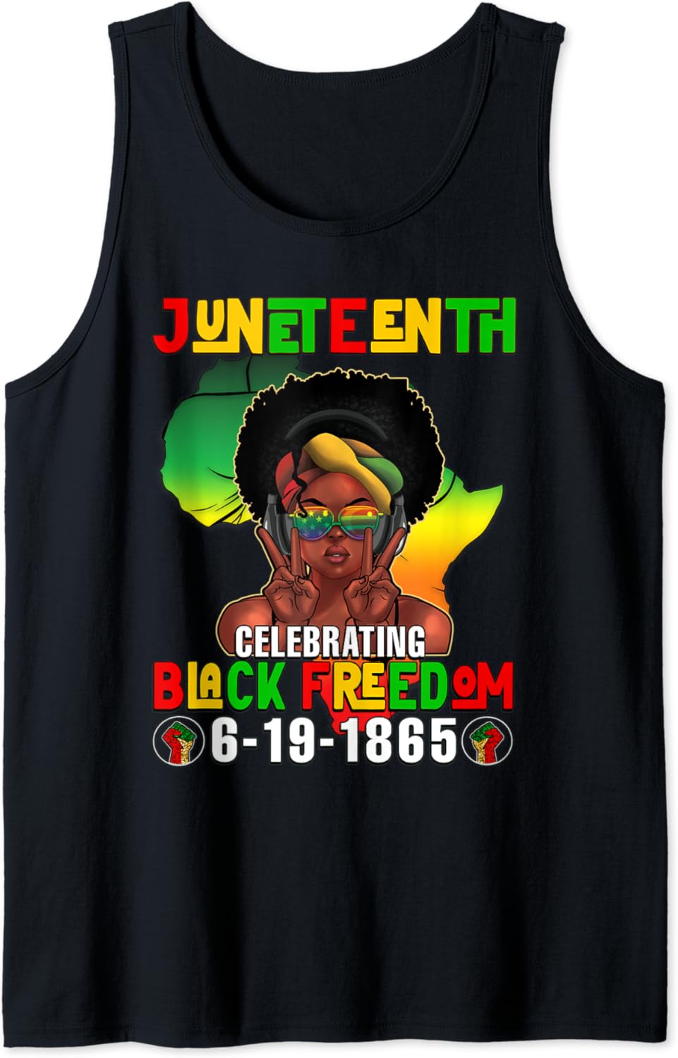 Juneteenth 1865 Celebrating Black Freedom Day Women Girls Tank Top