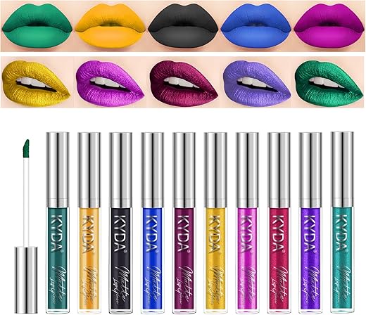 Kyda 10 Colors Lipstick, Matte Velvet&Amp;Glitter Metallic Colors, For Glossy Radiant&Amp;Full Matte Lip Gloss, Non-Stick Cup Long Wear Lip Glaze, High Pigmented Lipstick Cosmetic, By Ownest Beauty-Set B