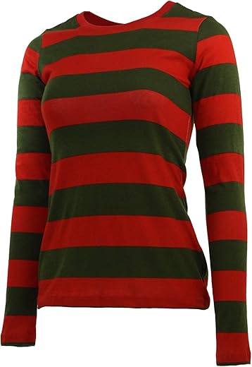 Largemouth Women'S Long Sleeve Striped Nightmare Shirt