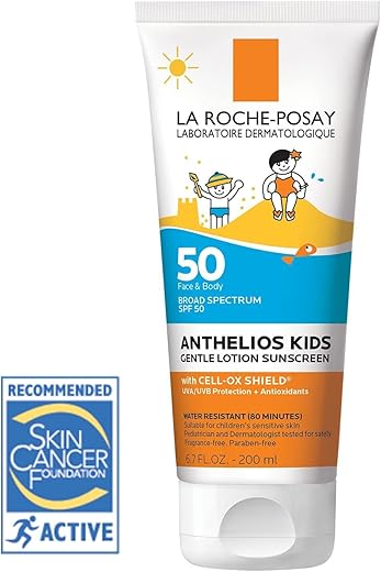 La Roche-Posay Anthelios Kids Gentle Lotion Sunscreen Spf 50 | Broad Spectrum Spf + Antioxidants | Sunscreen For Kids | Octinoxate &Amp; Oxybenzone-Free | Pediatrician Tested | Non Comedogenic | Oil Free