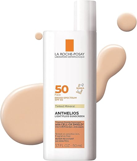 La Roche-Posay Anthelios Tinted Spf 50 Sunscreen &Amp; Toleriane Gentle Cleanser Travel Set - With Titanium Dioxide &Amp; Niacinamide