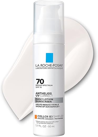 La Roche-Posay Anthelios Uv Correct Sunscreen Moisturizer Spf 70, Daily Anti-Aging Face Moisturizer With Niacinamide To Even Skin Tone &Amp; Fine Lines, Sun Protection For Sensitive Skin