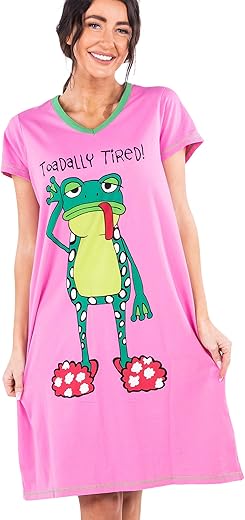 Lazy One Women'S Nightgown, Funny V-Neck Sleep Shirt For Women, Novelty Pajama Shirts