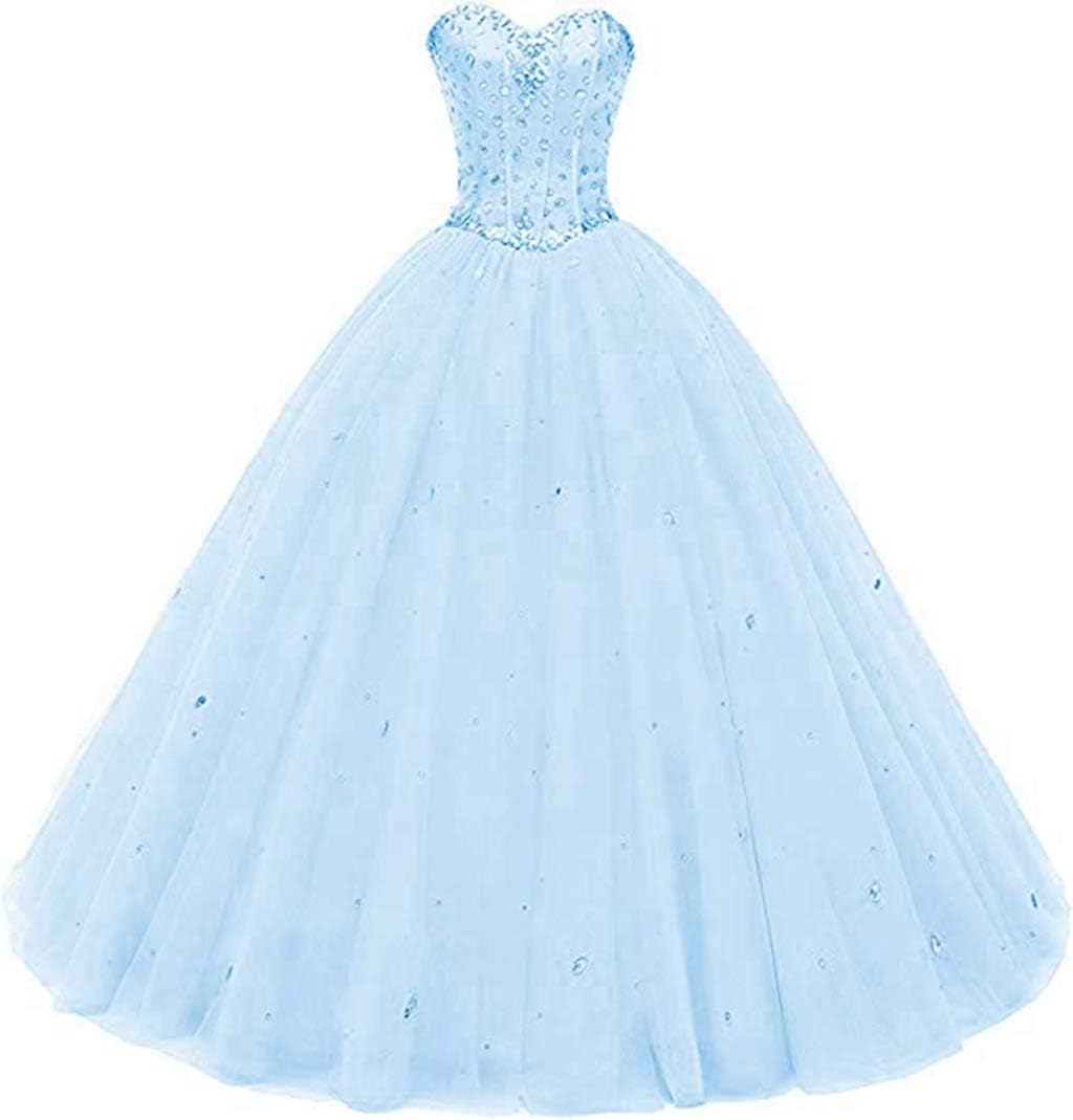 Likedpage Women'S Sweetheart Ball Gown Tulle Quinceanera Dresses Prom Dress