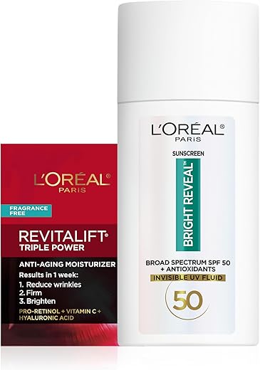 L'Oreal Paris Bright Reveal Broad Spectrum Daily Spf 50 Uv Lotion, 1.7 Fl Oz + Moisturizer Sample