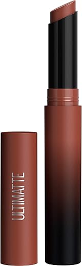 Maybelline Color Sensational Ultimatte Matte Lipstick, Non-Drying, Intense Color Pigment, More Truffle, Cocoa Brown, 1 Count