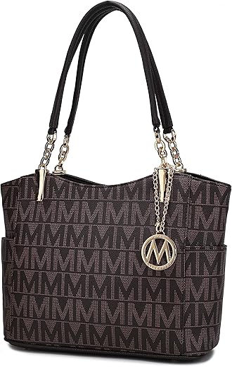 Mia K Collection Shoulder Handbag For Women: Vegan Leather Satchel-Tote Bag, Top-Handle Purse, Ladies Pocketbook