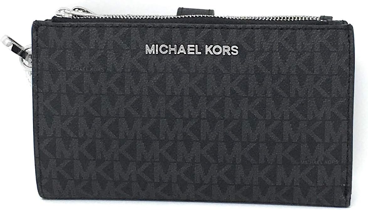 Michael Kors Jet Set Double Zip Wristlet Black Pvc