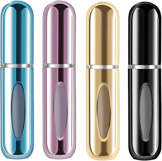 Mini Refillable Perfume Portable Atomizer Bottle Refillable Perfume Spray, Refill Pump Case For Traveling And Outgoing (5Ml, 4 Pack) 4